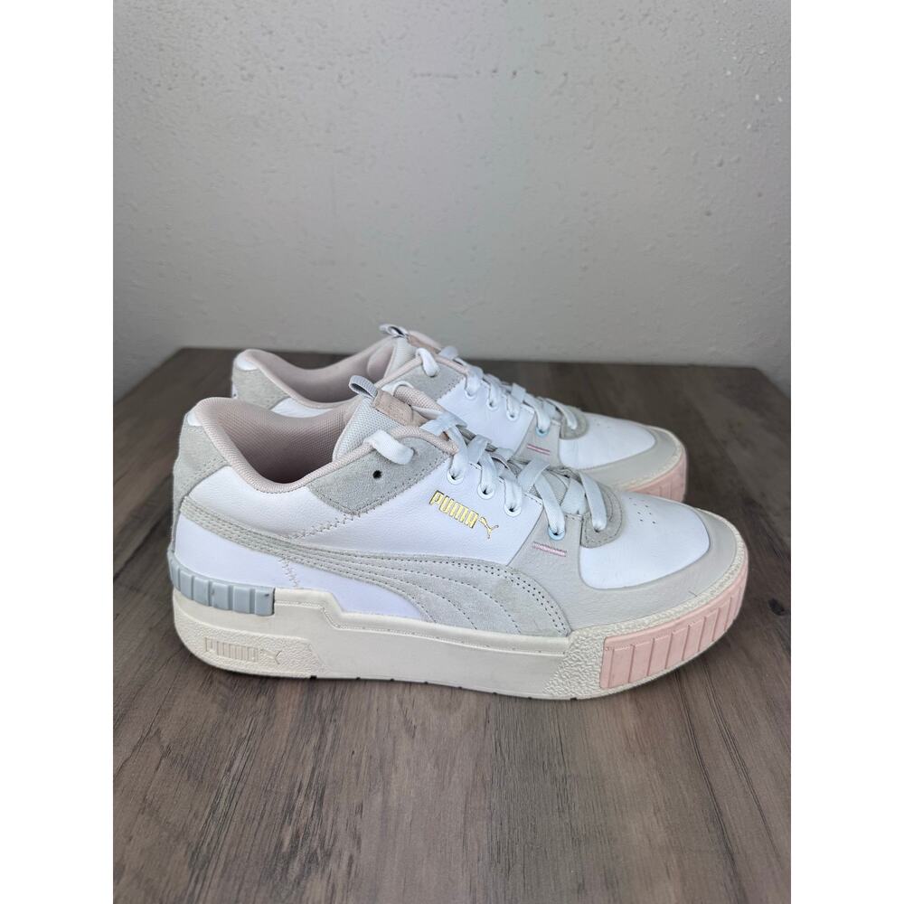 PUMA Women's Cali Sport Mix sneakers in the ‘Marshmallow' color women's size 10